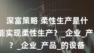 深富策略 柔性生产是什么？怎样能实现柔性生产？_企业_产品_的设备